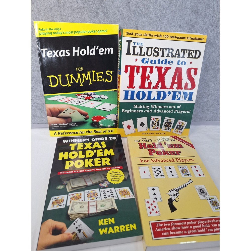 Texas Hold'em Poker Strategy Book Set For Dummies Sklansky Warren Purdy 4 Books